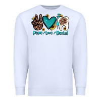 White peace love dental Premium Sweatshirt - JahusDesignShop