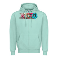 Seafoam xoxo braunvieh cow Zipper Hoodie - AdoDesignShop