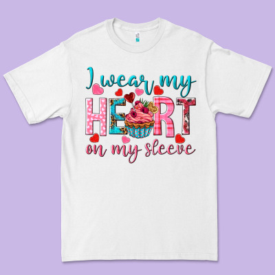 I Wear My Heart On My Sleeve Valentine's Day Premium Tee Designed By Howdyjamesfarm