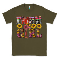 Army Green western farm girl Classic Tee - Artiststas