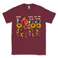 Burgundy western farm girl Classic Tee - Artiststas