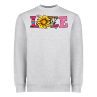 Heather Grey love sunflower valentines day Heavyweight Sweatshirt - AdoDesignShop