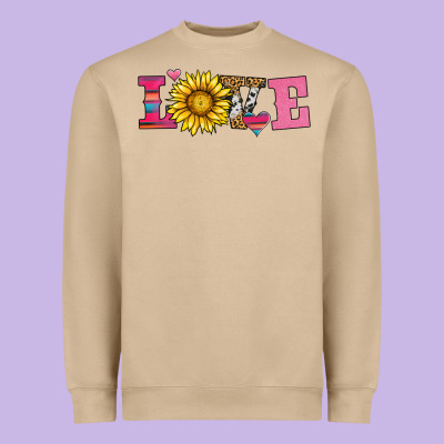 Love Sunflower Valentines Day Heavyweight Sweatshirt Designed By Adodesignshop