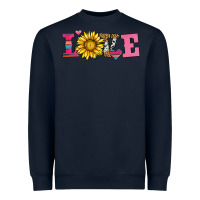 Navy love sunflower valentines day Heavyweight Sweatshirt - AdoDesignShop