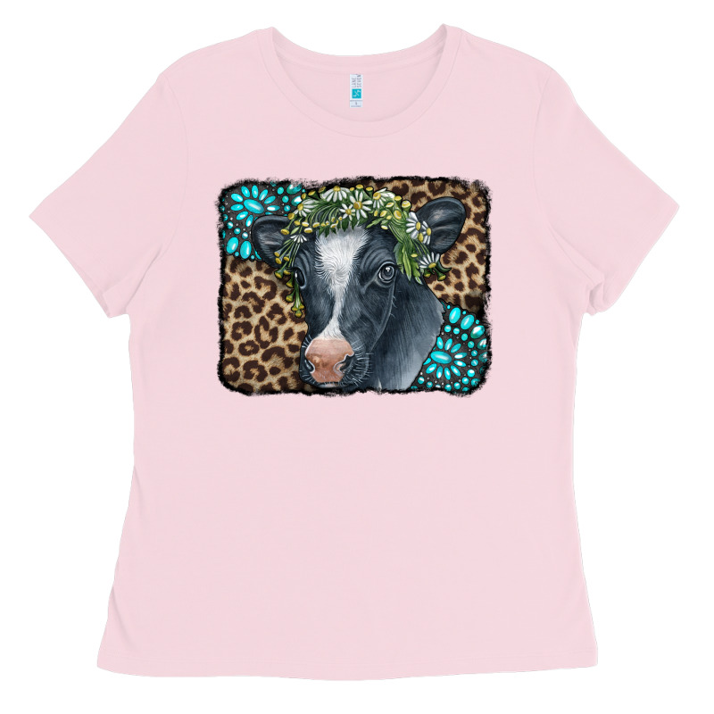 Floral Cow Leopard Gemstone Ladies Tee by CowCowDesign | Teevron