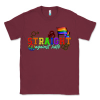 Burgundy Straight agains hate Classic Tee - CowGirlArtShop