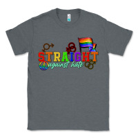 Charcoal Heather Straight agains hate Classic Tee - CowGirlArtShop