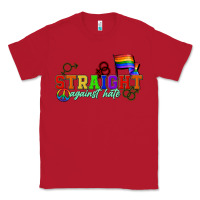 Red Straight agains hate Classic Tee - CowGirlArtShop