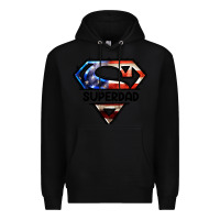 Black American Superdad Premium Hoodie - LillyAllenDesigns