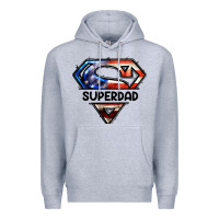 Heather Grey American Superdad Premium Hoodie - LillyAllenDesigns