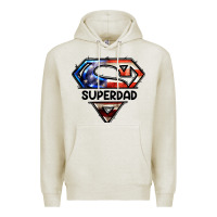 Oatmeal Heather American Superdad Premium Hoodie - LillyAllenDesigns