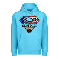 Ocean Blue American Superdad Premium Hoodie - LillyAllenDesigns