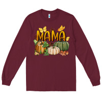 Burgundy mama pumpkin Long Sleeve Tee - BundleAndBundleShop