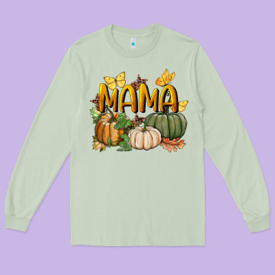 Mama Pumpkin Long Sleeve Tee Designed By Bundleandbundleshop