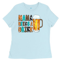 Baby Blue Mama Needs a Drink Ladies Tee - CowCowDesign