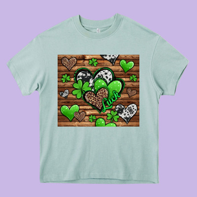 St Patricks Day Hearts Heavy Core Tee Designed By Jasminsmagicworld