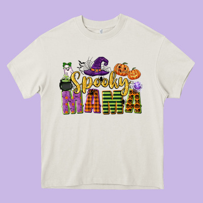 Spooky Mama Heavy Core Tee Designed By Cowgirlartshop