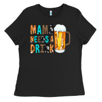 Black Mama Needs a Drink Ladies Tee - CowCowDesign
