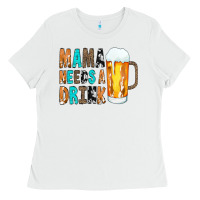 White Mama Needs a Drink Ladies Tee - CowCowDesign