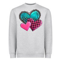 Heather Grey valentine's day hearts Heavyweight Sweatshirt - AdoDesignShop