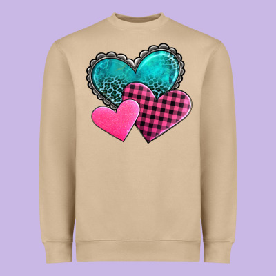 Valentine's Day Hearts Heavyweight Sweatshirt Designed By Adodesignshop