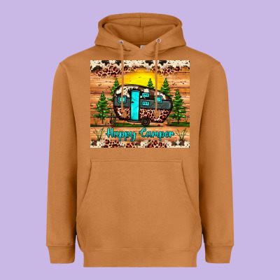 Happy Camper Heavyweight Hoodie Designed By Jahusdesignshop