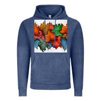 Vintage Denim autumn  leaves seamless pattern Vintage Hoodie - BundleAndBundleShop