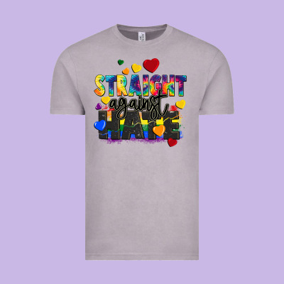 Straight Against Hate Vintage Tee Designed By Fadigitalartstudio