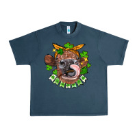 Midnight Navy St. Patrick's Day cow Urban Heavy Tee - FaDigitalArtStudio