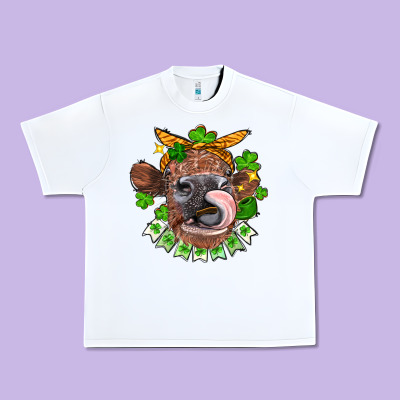 St. Patrick's Day Cow Urban Heavy Tee Designed By Fadigitalartstudio