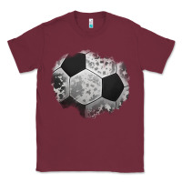Burgundy cowhide soccer patch Classic Tee - Jasminsmagicworld