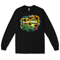 Black wyoming map sunflower cactus serape Long Sleeve Tee - RanaPortraitStore