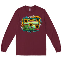Burgundy wyoming map sunflower cactus serape Long Sleeve Tee - RanaPortraitStore