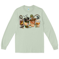 Matcha Fishing Coffee Cups Long Sleeve Tee - FaDigitalArtStudio