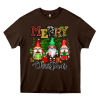 Chocolate Brown merry christmas gnomes Heavy Core Tee - CowGirlArtShop