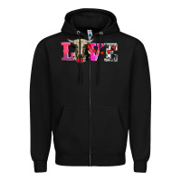 Black love with holstein cow Zipper Hoodie - AdoDesignShop