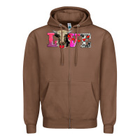 Chestnut love with holstein cow Zipper Hoodie - AdoDesignShop