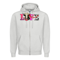 Dove Grey love with holstein cow Zipper Hoodie - AdoDesignShop