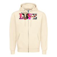 Sandshell love with holstein cow Zipper Hoodie - AdoDesignShop