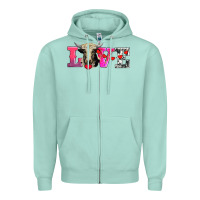 Seafoam love with holstein cow Zipper Hoodie - AdoDesignShop