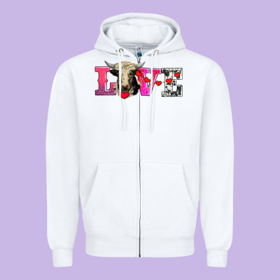 Love With Holstein Cow Zipper Hoodie Designed By Adodesignshop