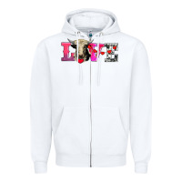 White love with holstein cow Zipper Hoodie - AdoDesignShop