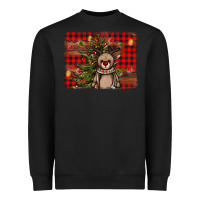 Black reindeer trees background Heavyweight Sweatshirt - AdoDesignShop