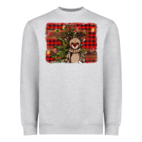Heather Grey reindeer trees background Heavyweight Sweatshirt - AdoDesignShop