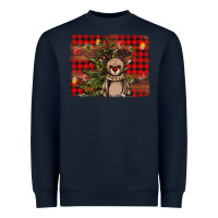 Navy reindeer trees background Heavyweight Sweatshirt - AdoDesignShop