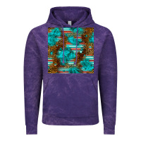 Cloud Purple turquoise serape leopard seamless pattern Vintage Hoodie - BundleAndBundleShop