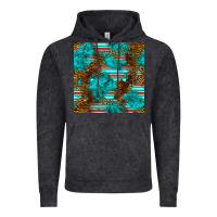 Vintage Arctic turquoise serape leopard seamless pattern Vintage Hoodie - BundleAndBundleShop