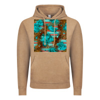 Vintage Coffee turquoise serape leopard seamless pattern Vintage Hoodie - BundleAndBundleShop