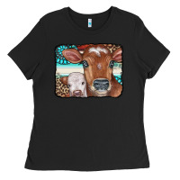 Cows Serape Leopard Gemstone Ladies Tee | Teevron