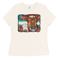 Bone Cows Serape Leopard Gemstone Ladies Tee - CowCowDesign